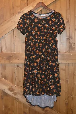 LuLaRoe Women's Carly High Low Dress Size XXS Black Orange Red Aztec Tribal NWT • $22.08
