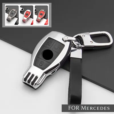 3 Buttons Car Key Fob Holder Cover Case Chain Skin For Mercedes Benz Accessories • $19.88