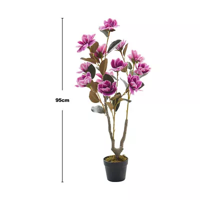 Artificial Blossom Flowers In Pot Bonsai Plant Home Office Green Garden Decor • £39.95