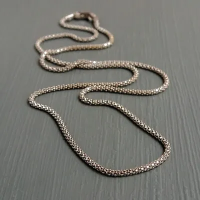 Solid 925 Oxidized Sterling Silver Italian Popcorn Coreana Chain 1.8mm • $15.49