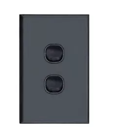 Slim Vertical 2 Gang Wall Plate Light Switch - Matte Black • $13.95