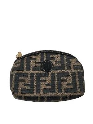 Vintage Fendi S.A.S. Small Cosmetic Pouch Coin Pouch Coated Canvas  • $125
