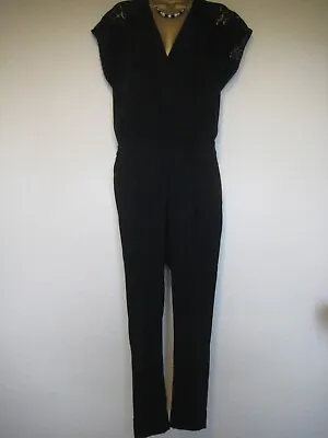 Karen Millen Black Lace Floral Jumpsuit/catsuit Size 6 • £20
