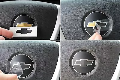 $7.50 • Buy Steering Wheel Bowtie Overlay Decal - Chevrolet Silverado