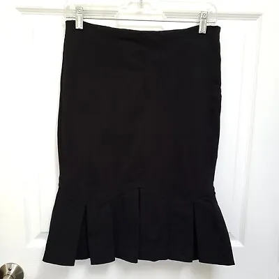 XOXO Black Peplum Pleated Flare Stretch Pencil Skirt Womens 3/4 • $20