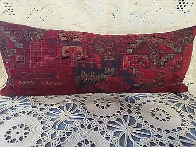 Pretty Red Giometric Tapestry Pillow • $18