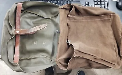 Swiss Army Military Canvas Leather Messenger Bread Surplus Bag S3-B10 • $75