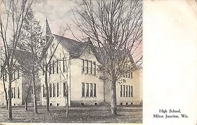 Milton Junction Wisconsin~Belltower Splits High School In Half~Springtime 1909 • $6