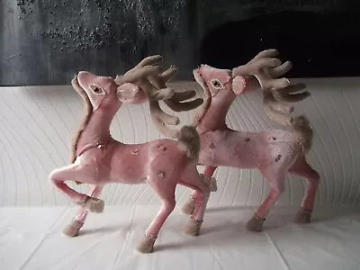 £10 • Buy Pink Reindeer Figurines Christmas Decoration Ornaments 