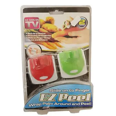 EZ EASY PEEL SLIDE ON FINGER FRUIT And VEGETABLE PEELER Kitchen (2 In The Pack) • £2.99