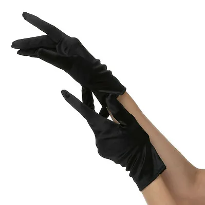 £4.99 • Buy Ladies Short Black Gloves Halloween Fancy Dress One Size Clown Robber Costume Uk