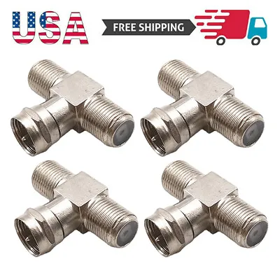 4x F-Type Coax Cable Splitter Combiner Adapter 3 Way Connector RG6 For TV Video • $9.89