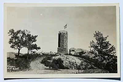 Old RPPC Postcard THE TOWER MT. HOOD MELROSE MIDDLESEX COUNTY MA 1937 • $14