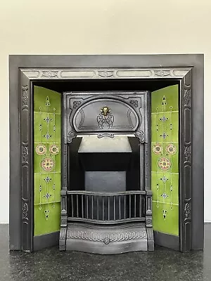 Original Restored Antique Cast Iron Edwardian Tiled Insert Fireplace (AF103) • £680