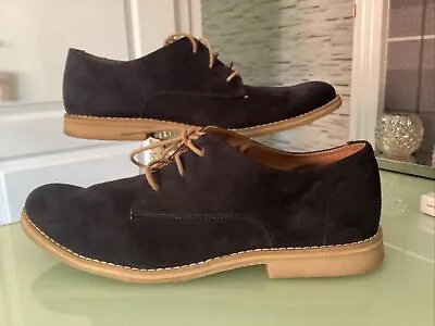 H&M Men's Suede Lace Up Casual Oxford Blue Dress Shoes UK Size 11 WORN ONCE • £15