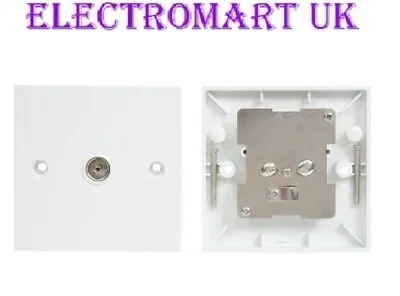 Single Tv Coax Coaxial Aerial Wall Socket Outlet Plate • £2.90