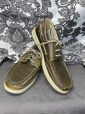 Margaritaville Anchor Lace Up MG1650A Leather Loafers Boat Shoes Mens Size 11 • $29.99