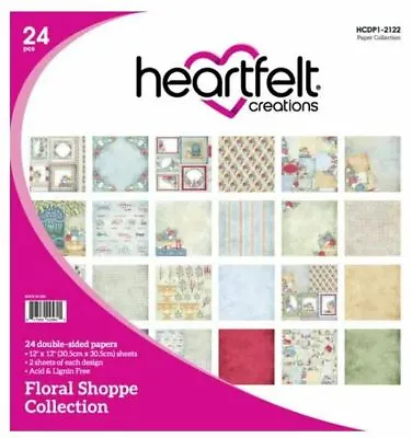 Heartfelt Creations Floral Shoppe Paper Pad 12x12  Flower Greek Cardmaking • $36