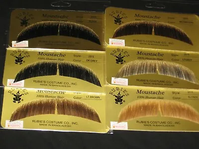 Mustaches Theatrical -human Hair Basic Character Mustache Rubies 2015 Pick Any 1 • $13.75