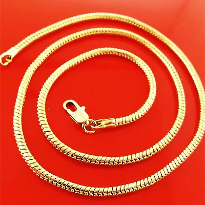 £7.99 • Buy 9ct 9K Yellow Gold Plated Men Women Kids Snake Necklace Chain All Sizes Gift,711