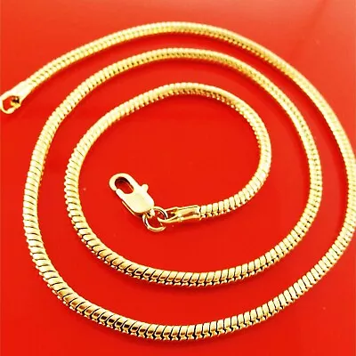 9ct 9K Yellow Gold Plated Men Women Kids Snake Necklace Chain All Sizes Gift711 • £8.99