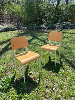 Jean Prouvé Standard Chair By Vitra Natural Oak Ecru MCM • $1250