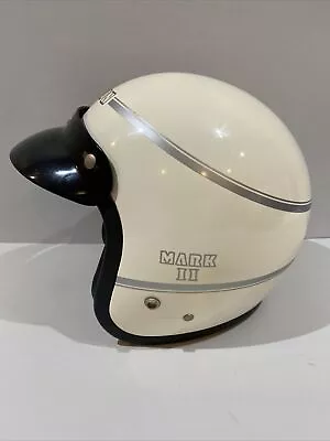 Vintage Maxon Mark II Open Face Motorcycle Helmet W/Visor Size Large White • $103.11