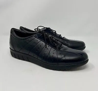 Munro American Black Leather Lace Up Casual Sneakers Shoes Women's 7 N • $15.03