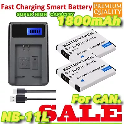 Charger + 2x NB-11L Battery For Canon PowerShot SX400 SX410 SX420 SX430 SX440 IS • $32.77