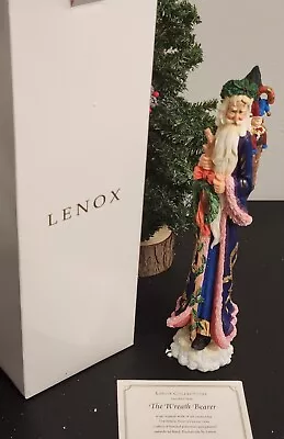 Vintage LENOX THE WREATH BEARER Pencil Santa Figurine 1997 Box Certificate Exce • $28.90