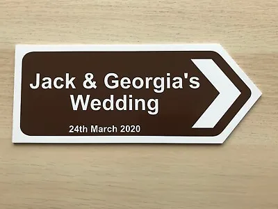 £6.99 • Buy PERSONALISED Wedding Direction Signs Arrow Bespoke Plaque Outdoor Sign Boards