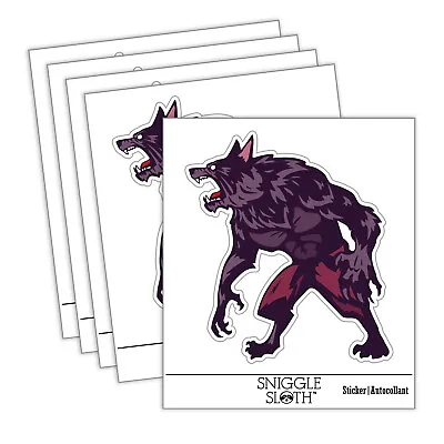 Ferocious Werewolf Monster Halloween Laptop Water Bottle Sticker 5 Pack • $12.99