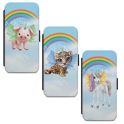 Unicorn Baby Animals Rainbow WALLET FLIP PHONE CASE COVER  • £9.99