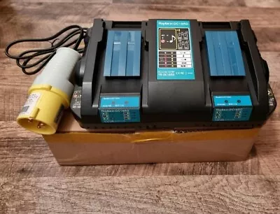 For Makita 110v 14.4-18V LXT Double Port Rapid Battery Charger Yellow Site Plug • £59.95