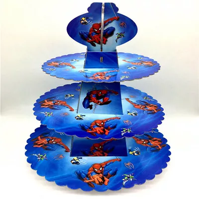$10.64 • Buy 3 Tier Birthday Party Character Cake Carboard Cupcake Stand Kids Decoration 