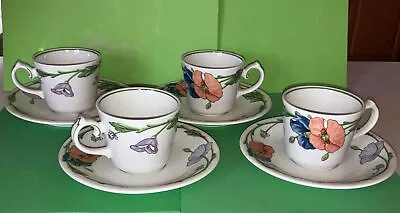 VIlleroy & Boch Amapola Set Of 4 Cup & Saucer Set Vintage Germany Coffee Tea Cup • $12