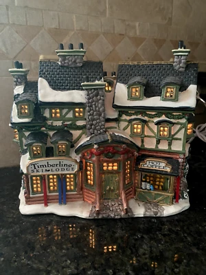 $29 • Buy Lemax Timberline Ski Lodge Vail Village Porcelain Lighted House Christmas 2003