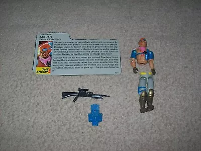 1986 Hasbro GI JOE Zandar Figure COMPLETE With Accessories & File Card • $6.99