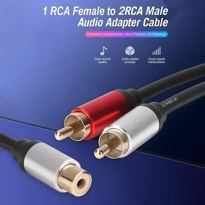 RCA Cable Female To 2RCA Male Splitter Y Shaped Splitter Audio Cable For DVD TV • $9.59