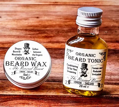 £7.99 • Buy 15ml Organic Moustache Wax + 20ml Organic Beard Oil By Revered Beard. Premium 