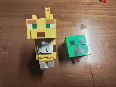 LEGO Minecraft BigFig Creeper Head And Ocelot (21156) Incomplete Used • $5