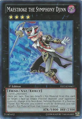 Maestroke The Symphony Djinn - YS12-EN043 - Super Rare - 1st Edition NM YuGiOh!  • $1.94