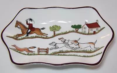 Coalport 5 3/4  Hunting Scene Hexagonal Pin Trinket Dish C1990s Lot A Excellent • £9.99