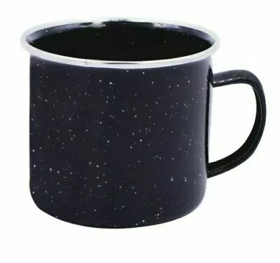 Black Enamel Mug Outdoor Camping Travel Tin Metal Cup • £6.99