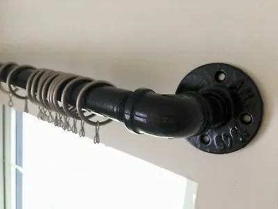 Curtain Rail/pole With Brackets Made From 3/4” Industrial Galvanised Iron Pipe • £84.99