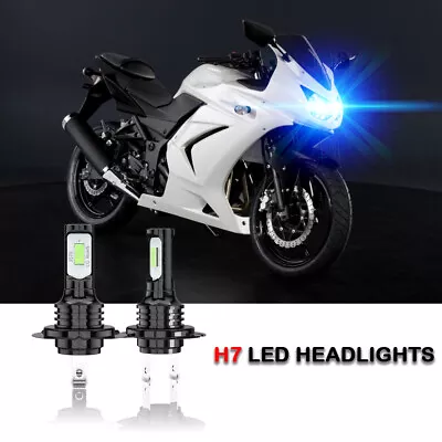 For Kawasaki ZX636 Ninja ZX-6R 2005-06 2009-15 ZX6R LED Headlight H7 Bulbs 8000K • $17.49