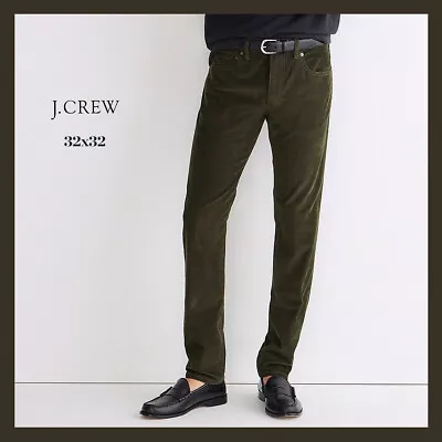 NWT - J. Crew Men's 484 Slim-Fit Pant In Corduroy Forest Moss Sz 32x32 - $98 • $42