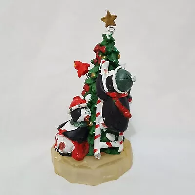 Penguins Decorating Christmas Tree Figurine 5   K's Collection Birds  • $14.99