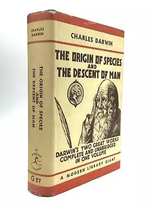 Charles Darwin / THE ORIGIN OF SPECIES AND THE DESCENT OF MAN 1936 • $230