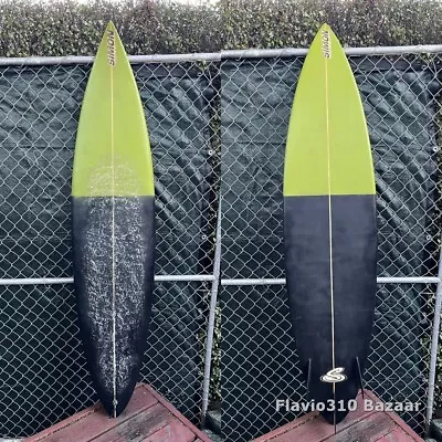 +Used SIMON SURFBOARDS Step Up - 6'10 X 18 3/8 X 2 1/4 - Glass On Thruster Fins • $59